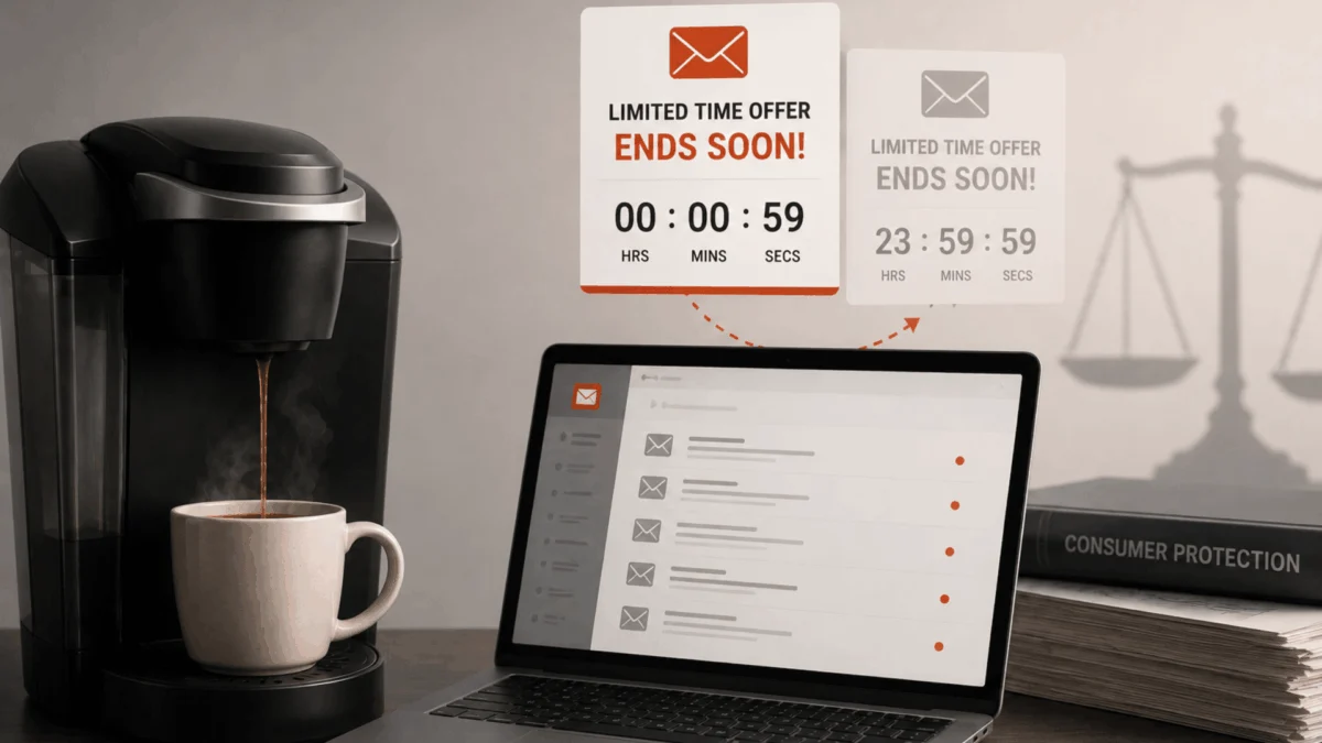 The Brewing Legal Storm: Keurig Targeted in Washington’s Expanding ‘False Urgency’ Class Action Wave